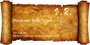 Vedres Rózsa névjegykártya